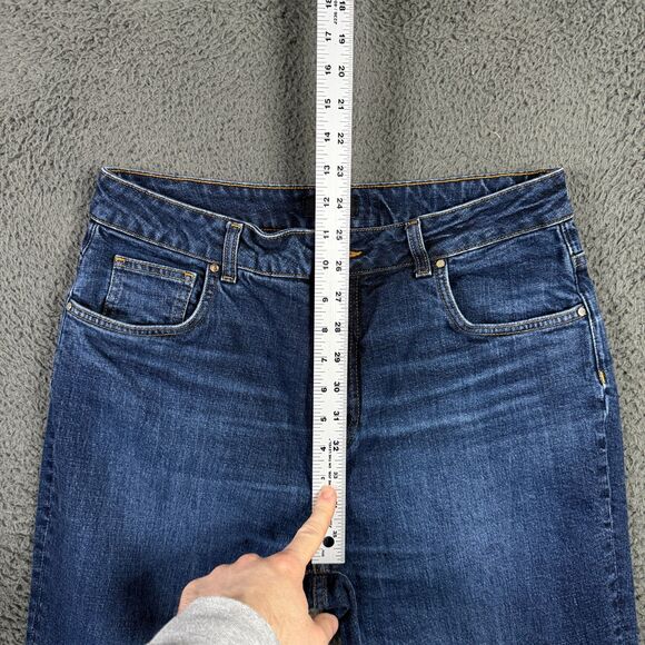 ME+EM Jeans Womens 31 Blue Straight Leg Cropped Stretch Dark Wash Denim - Picture 9 of 13